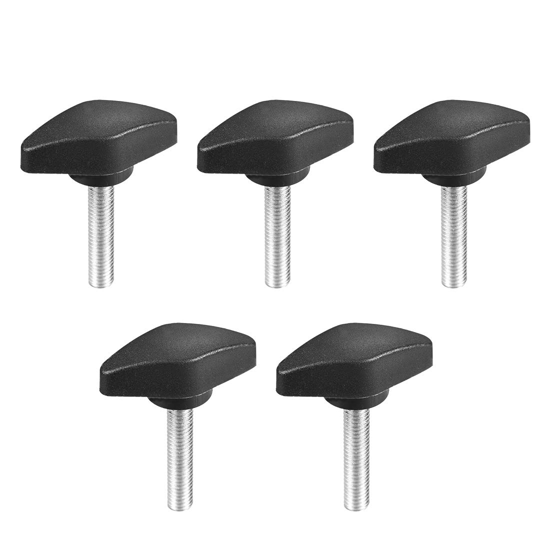 uxcell Clamping Handle Screw Knobs Handle M6 x 30mm Threaded T-Shape 5pcs