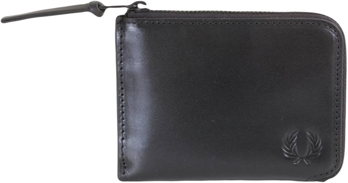 Fred Perry Mens Contrast Internal Leather Zip Around Wallet - Black