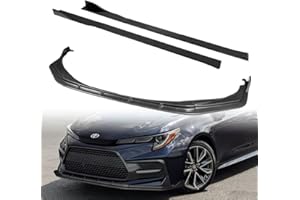 GENERIC Q1-TECH, 9 PCS Front Bumper Body Kit Lip & Side Skirt Extensions Diffuser Set Compatible with 2020-2024 Toyota Corolla XSE/SE Model Only, Front Spoiler Air Chin Body Splitter, Painted Carbon Fiber