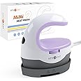 HTVRONT Mini Heat Press Machine, Small Heat Press Portable Iron Press Machine for T Shirts, Hats, Heating Transfer Projects (Purple)