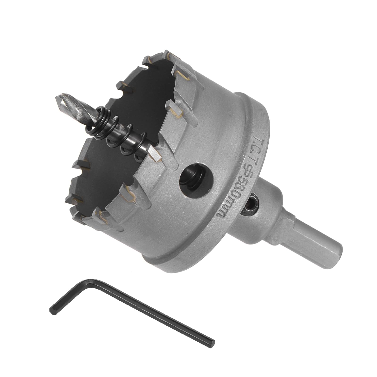 CoCud Hole Saw, 58mm Cutting Diameter, Carbide Tipped Tooth Hole Cutter Drill Bit - (Applications: for Stainless Steel Sheet Metal), 1-Piece