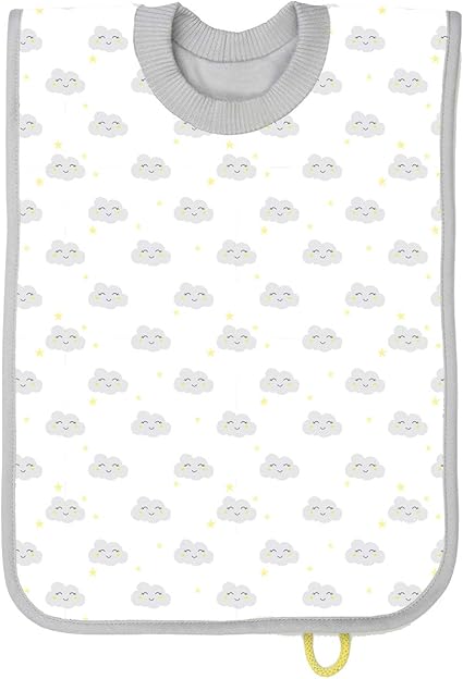 Grand Bavoir Maternelle Coton Bio Budhi Budha Bavoir Elastique Maternelle Avec Poche De Rangement Integree Et Etiquette Prenom 6 Mois A 4 Ans Serviette Cantine Maternelle Oekotex Nuages Amazon Fr Bebes Puericulture