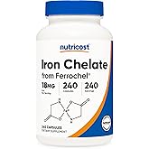 Nutricost Chelated Iron (from Ferrochel) 18mg, 240 Capsules - Gluten Free, Non GMO Iron Chelate Supplement
