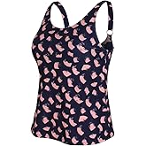 JINXUEER Women's Plus Size Short Tankini Swimsuit Top Athletic Bathing Suit No Bottoms