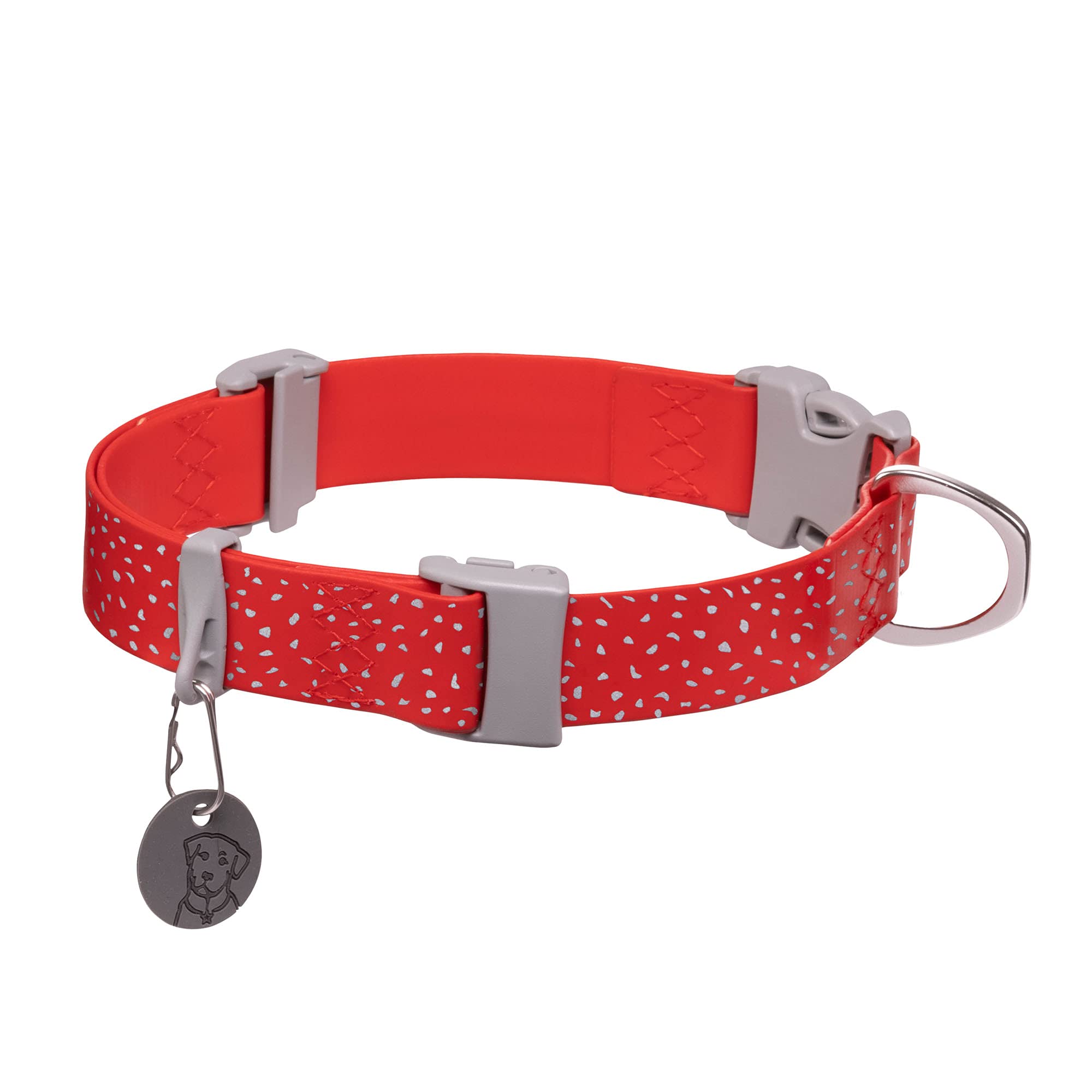 RUFFWEAR Confluence Collar, Waterproof & Odour Resistant Adjustable Dog Collar, 20"-26", Red Sumac