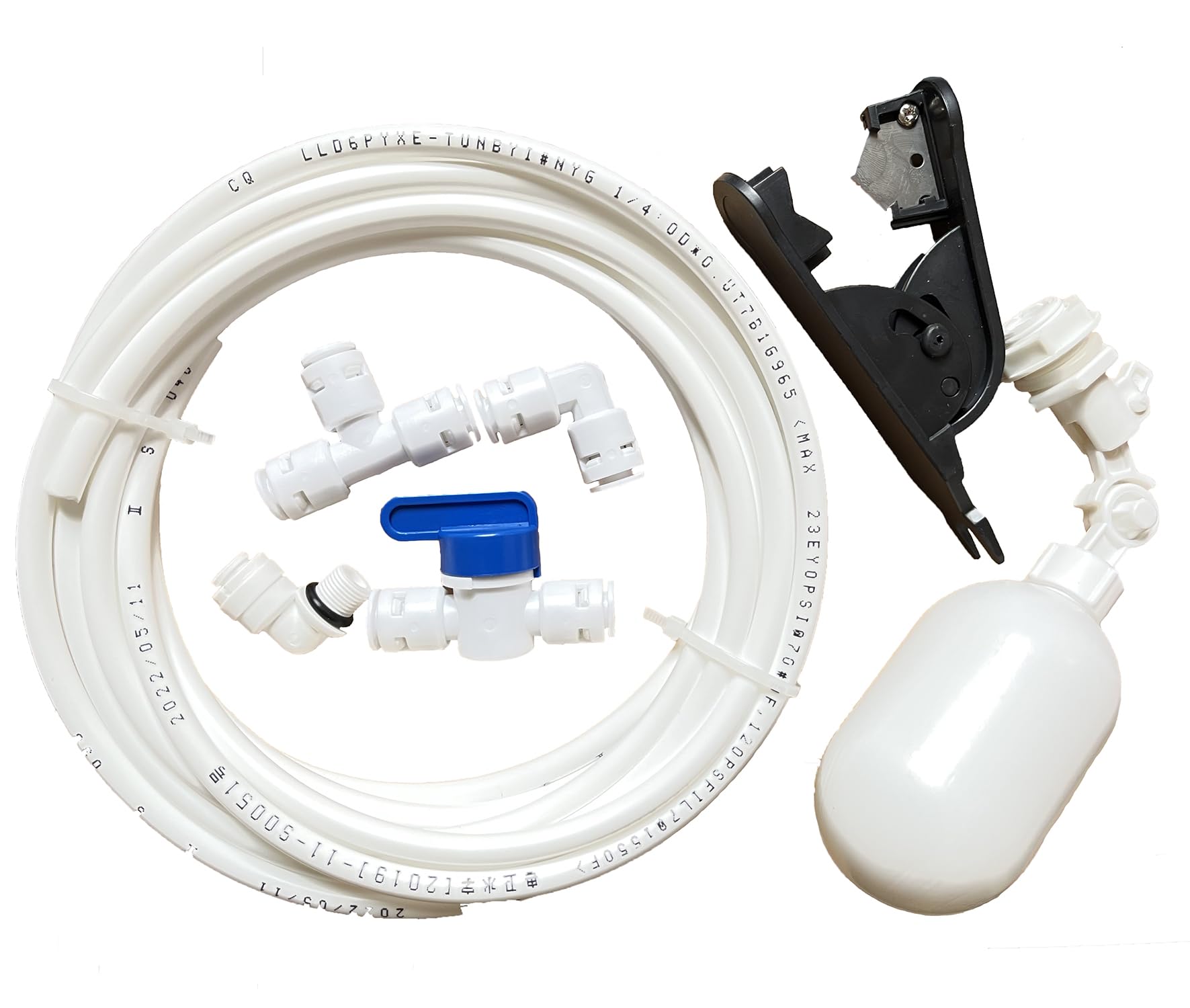 Photo 1 of 1/4 inch Tube Float Valve Kit for RODI System Tubing OD Push to Connect Fitting Tube Feed Water Adapter Ball Valve Float Valve Kit Ball Valve+L+I+T Type+5 Meters/16 Feet Tubing Pipe(6PCS)