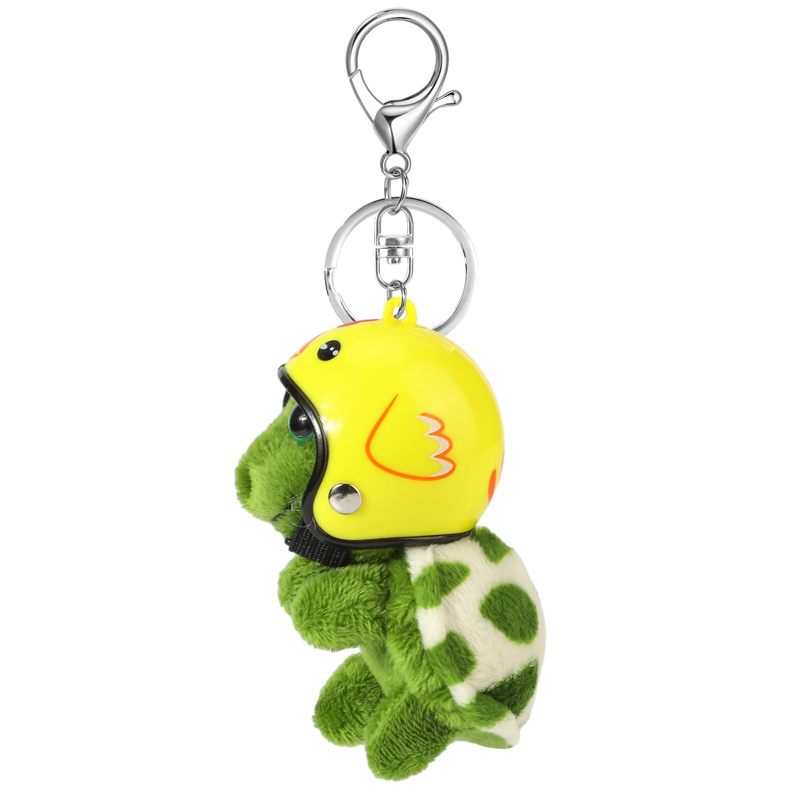 MWOOT Cute Keychains Soft Plush Turtle Pendant Key Rings Personalized Car Keyrings Backpack Handbag Charms for Women Girls Gift, Green and Yellow