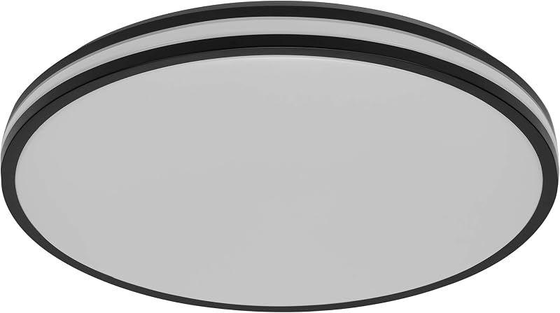 ORBIS Caleb LED 490mm para teto de teto, 36W, 3000K branco quente, Preto, Metal com anel de plástico, IP20