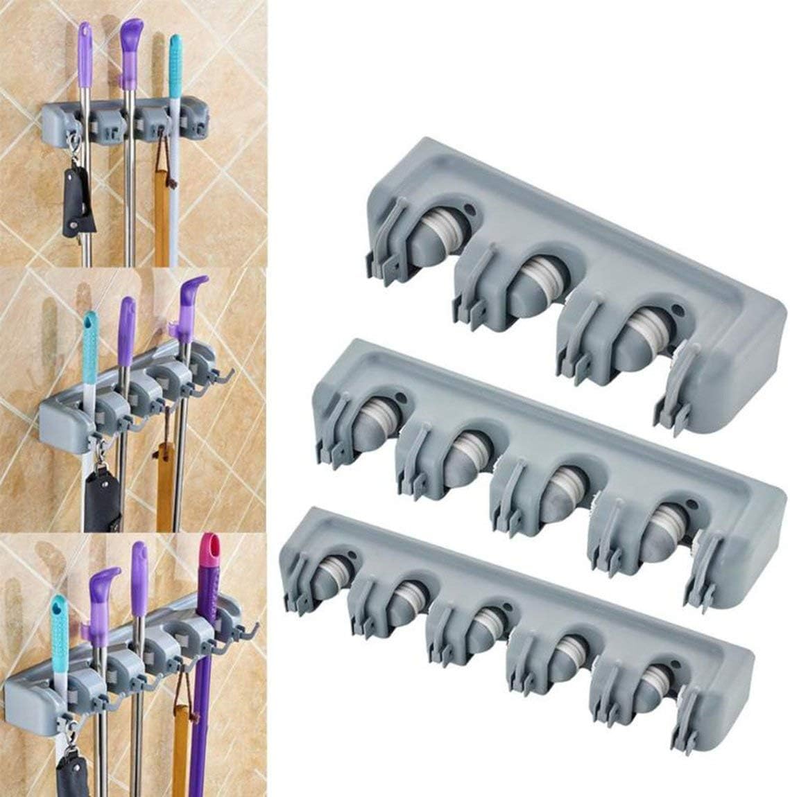 SeniorMar MultiFunction Mop Rack With Hook Magic Mop Rack Household