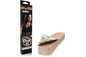 EFFEKT MANUFAKTUR Effekt Pre Cut Kinesiology Tapes Waterproof (10'' x 2''), 25 Strips - Elastic Physio Tape for Muscle Support and Injury Recovery, Medical Tape (Beige)