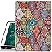 iPad Pro 12.9 2017/2015 Case, Hocase Folio Smart Case with Pencil Holder, Unique Design, Auto Sleep/Wake Feature, Soft TPU Back Cover for iPad Pro 12.9 1st&2nd Generation 2015&2017 - Mandala Flowers