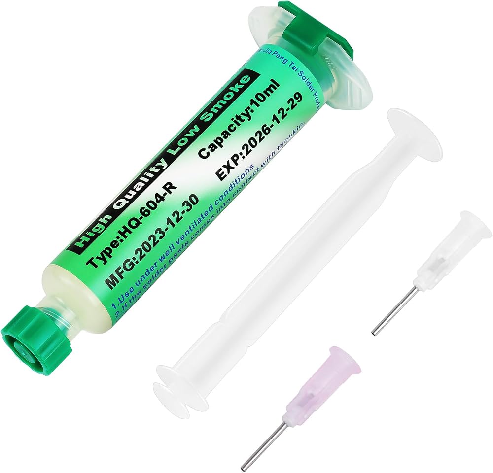 Flintronic 10ML Solder Flux Syringe with 2 Needles Push Cap No Clean