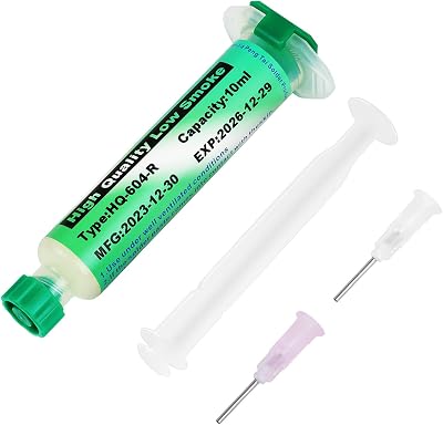 Flintronic 10ML Solder Flux Syringe with 2 Needles Push Cap No Clean