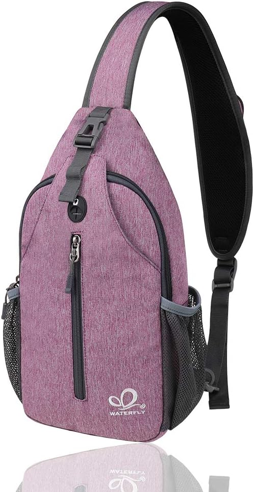 Waterfly Sling Bag Backpack Shoulder Crossbody Chest Bags Hiking Casual Daypack for Men Women, Purple