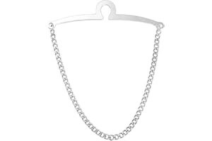 VVCOME Men's Tie Chain Gold Silver Black Tie Clips Link Chain Cravat Collar Pins with Gift Box