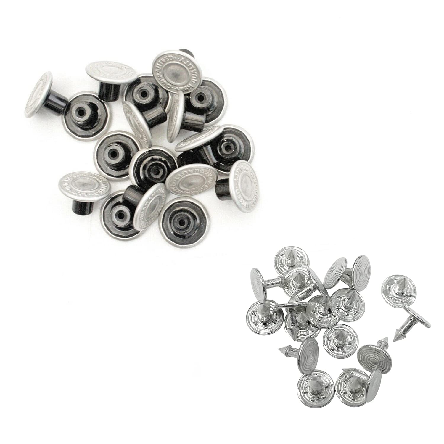 Trimming Shop Buttons for Jeans, Premium 14mm Jean Buttons for Denim Clothing, Replacement Jean Button with Pins for Denim, Jeans, Jackets, Skirts, 10pcs Set