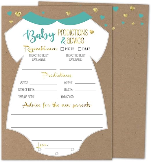 Amazon Com Gooji 5x7 Baby Shower Prediction And Advice Card Games