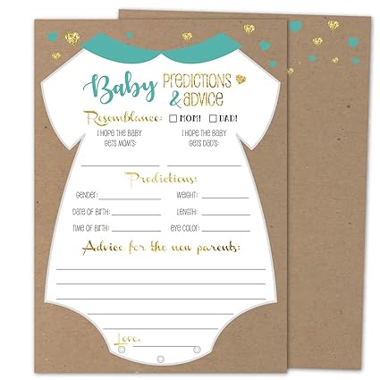 Amazon Com Gooji Baby Shower Prediction And Advice Card Games 50