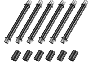 M METERXITY 6-Set Straight Pipe Lamp Stem Kit, 100mm(3.94") Long M10 Double End Thread Rod W/Coupling Sleeve Nuts for Table L