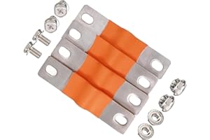HWYEE 4PCS 3mm Thick Flexible Busbar M6 Posts Straps 74mm Hole Central Pitch Connector Clip Contact for LiFePO4 280Ah 304Ah Battery Cells Bus Bars (4, 3mm Thick)