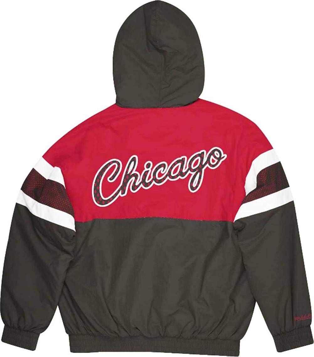 bekleidung mitchell ness chicago bulls nba team prospect heavyweight jacket black jacke anorak sport freizeit impas es