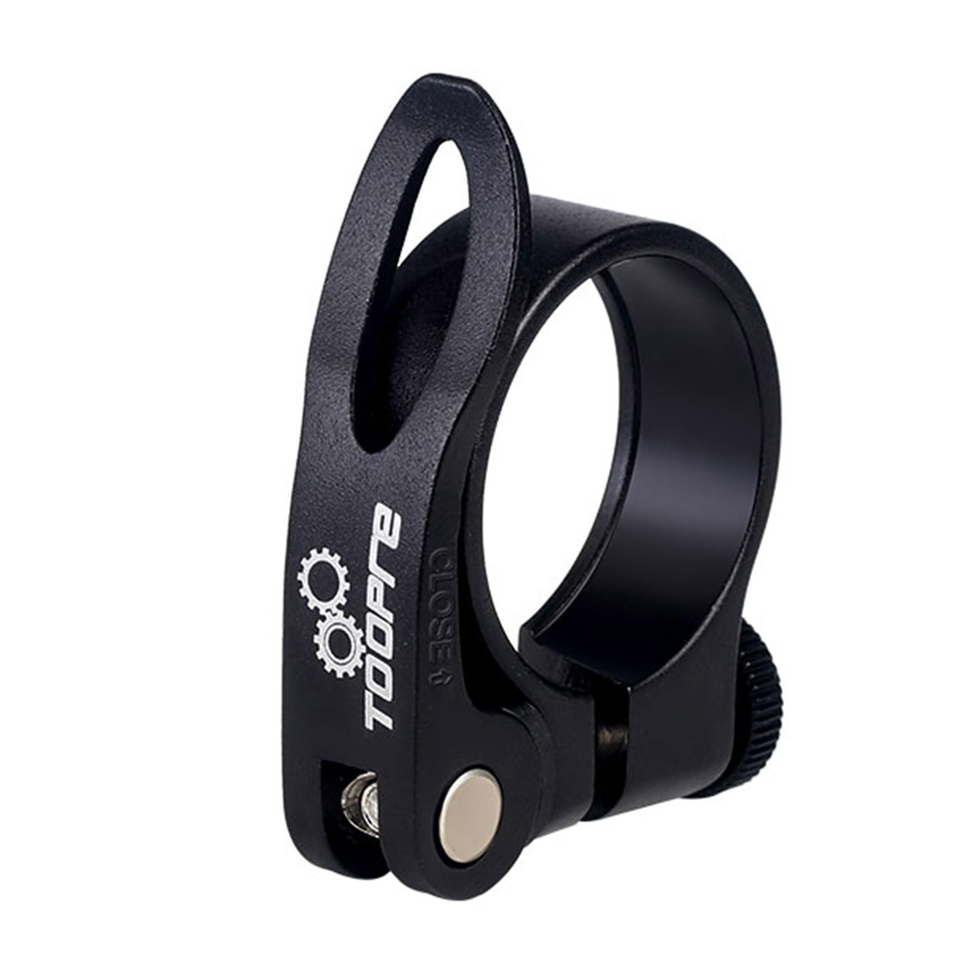 Mimoke Bicycle Saddle Clamp Quick Release Seat Post Saddle Clamp Ring Seat Post Clamp Quick Release 31.8 mm 34.9 mm for MTB and Road Bike (Black, 31.8 mm)