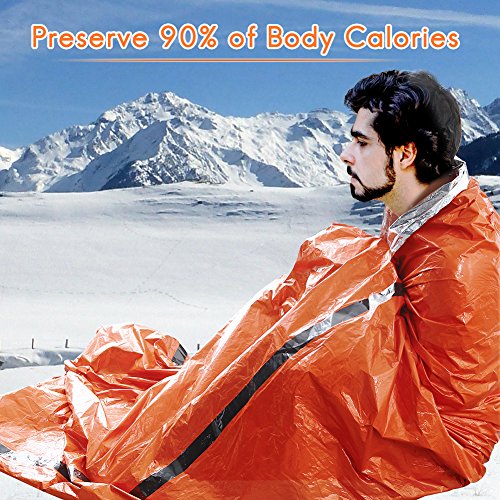 Mounchain Emergency Sleeping Bag Lightweight Waterproof Thermal Survival Blanket, Fits Camping, Backpacking, Hiking, Climbing - Thumbnail 3