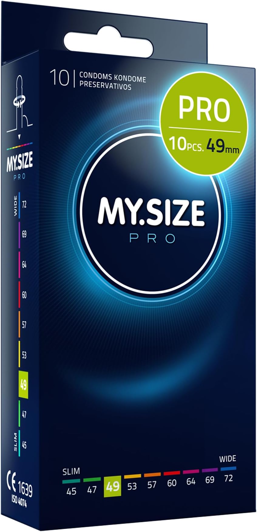 MY.SIZE PRO Condom Size 2 49 mm Tight Fit 10 Count