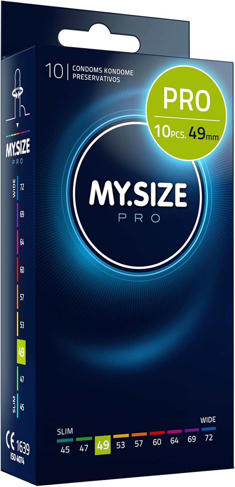 MY.SIZE PRO Condom Size 2 49 mm Tight Fit 10 Count