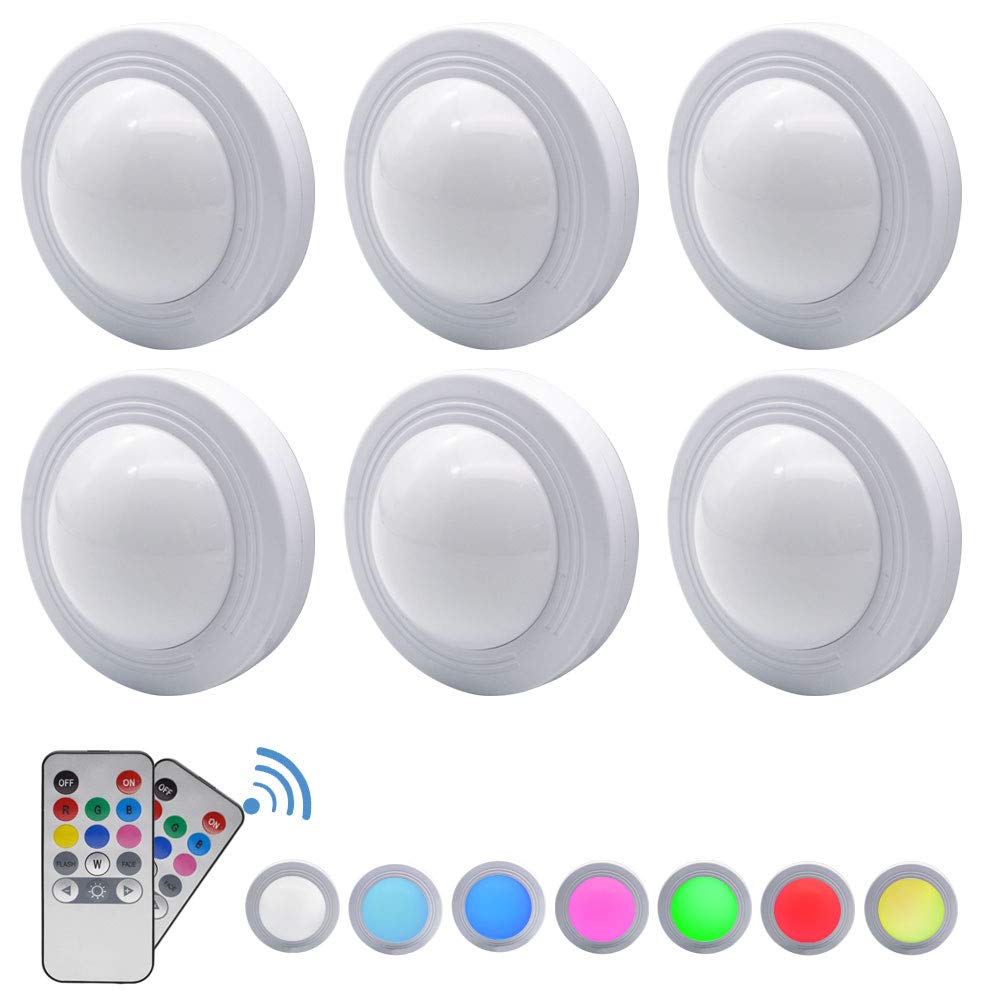Luces de acento de LED de varios colores Funciona con batería 6 PCS