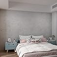 3yecao 48"×197" Extra Wide Thick Light Grey Concrete Wallpaper Peel and Stick Industrial Grey Concrete Contact Paper Vinyl Matte Textured Waterproof Gray Cement Sticker for Gym Bedroom Bathroom Walls