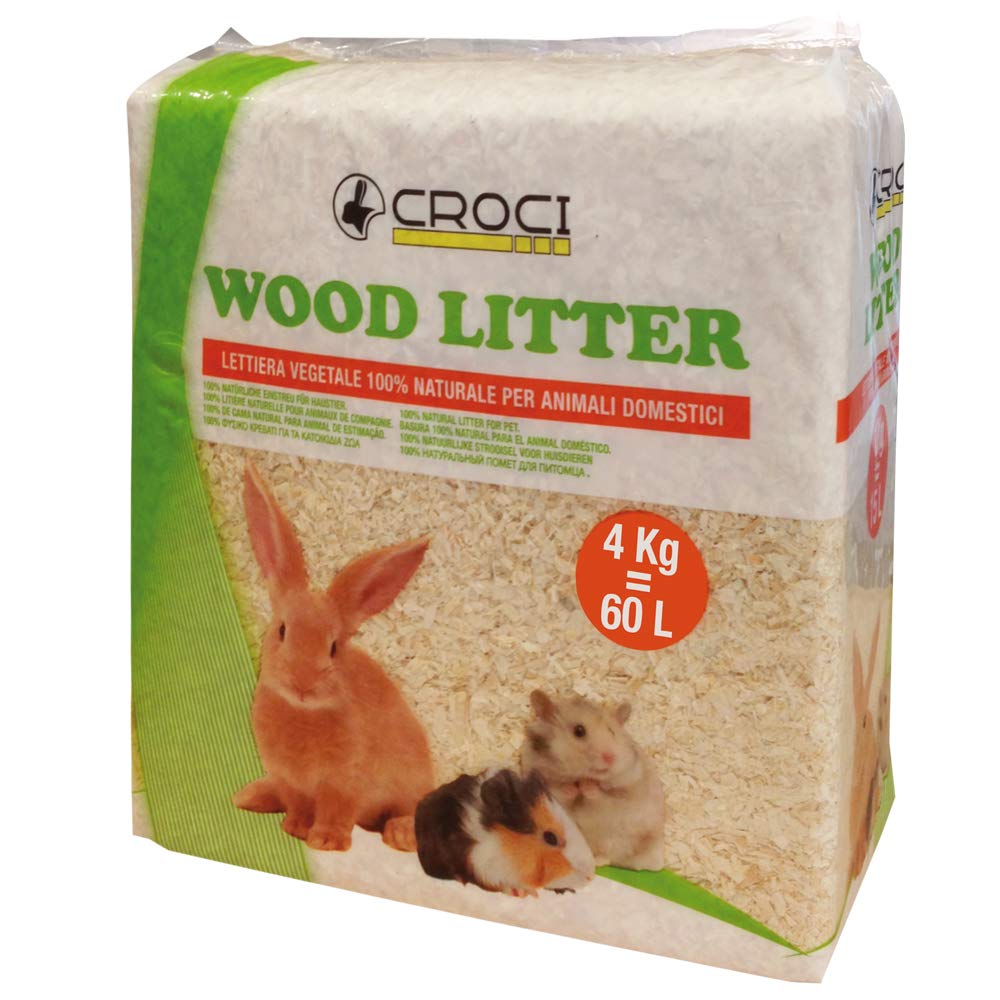 Croci Wood Litter, 4 kg, For Small Animals, Pet Owners with Rabbits