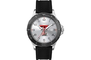 Timex Tribute Men's Collegiate Gamer 42mm Watch – Texas Tech Red Raiders with Black Silicone Strap