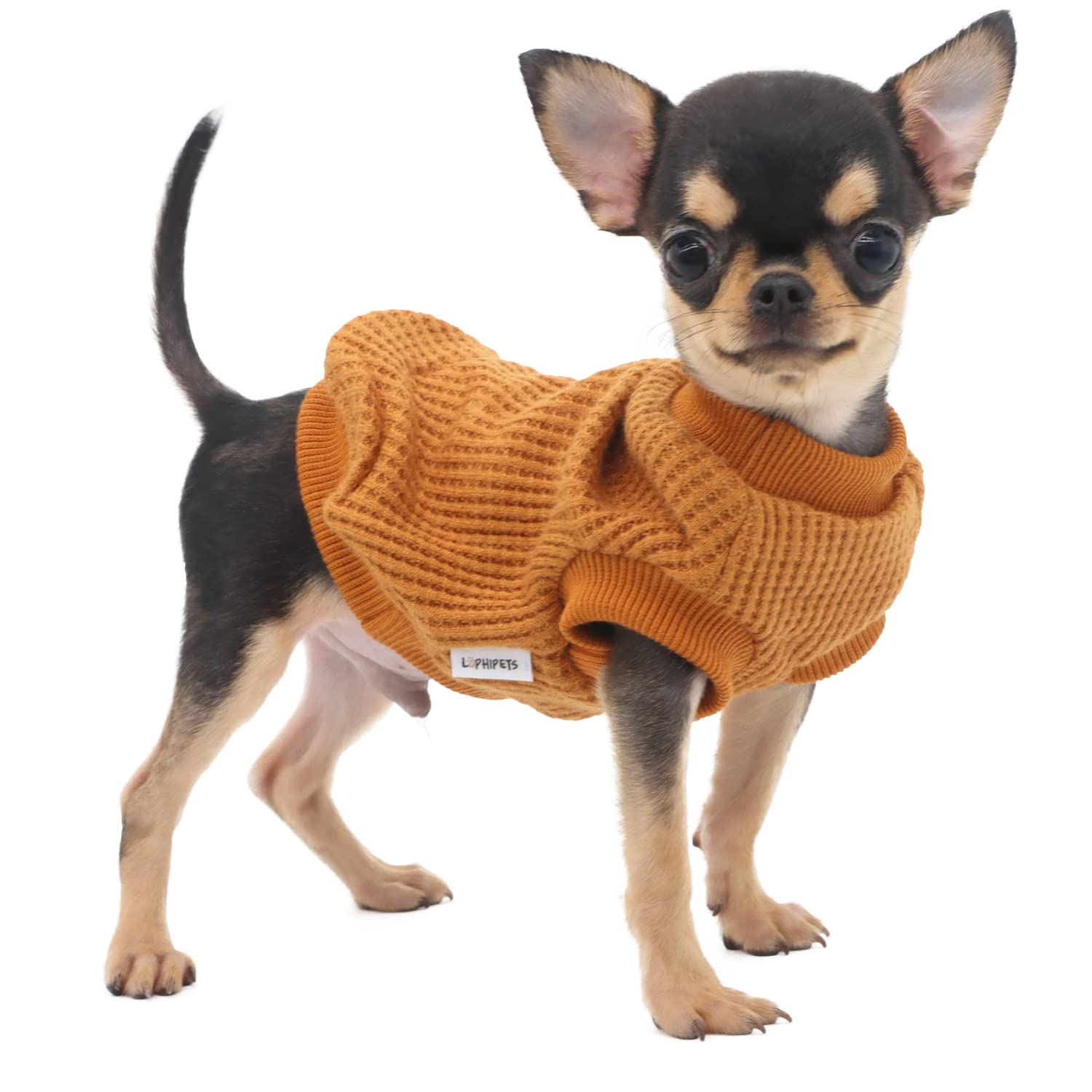 LOPHIPETS Dog Sweaters for Puppy Small Dogs Puppy Chihuahua Yorkie Clothes Cold Weather Coat-Yellow/XS