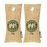 LEIDE All Natural Bamboo Charcoal Air Purifiers Durable Effective Deodorizer Bags Absorb Eliminate Odor Moisture for Home Kitchen,Shoes,Closet,Trunk,Car,Pet Area (150g,pack of 2)