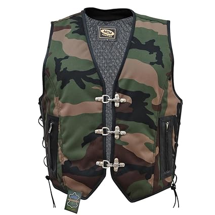 MDM Textil Bikerweste in Camouflage Rockerweste Motorradweste Kutte
