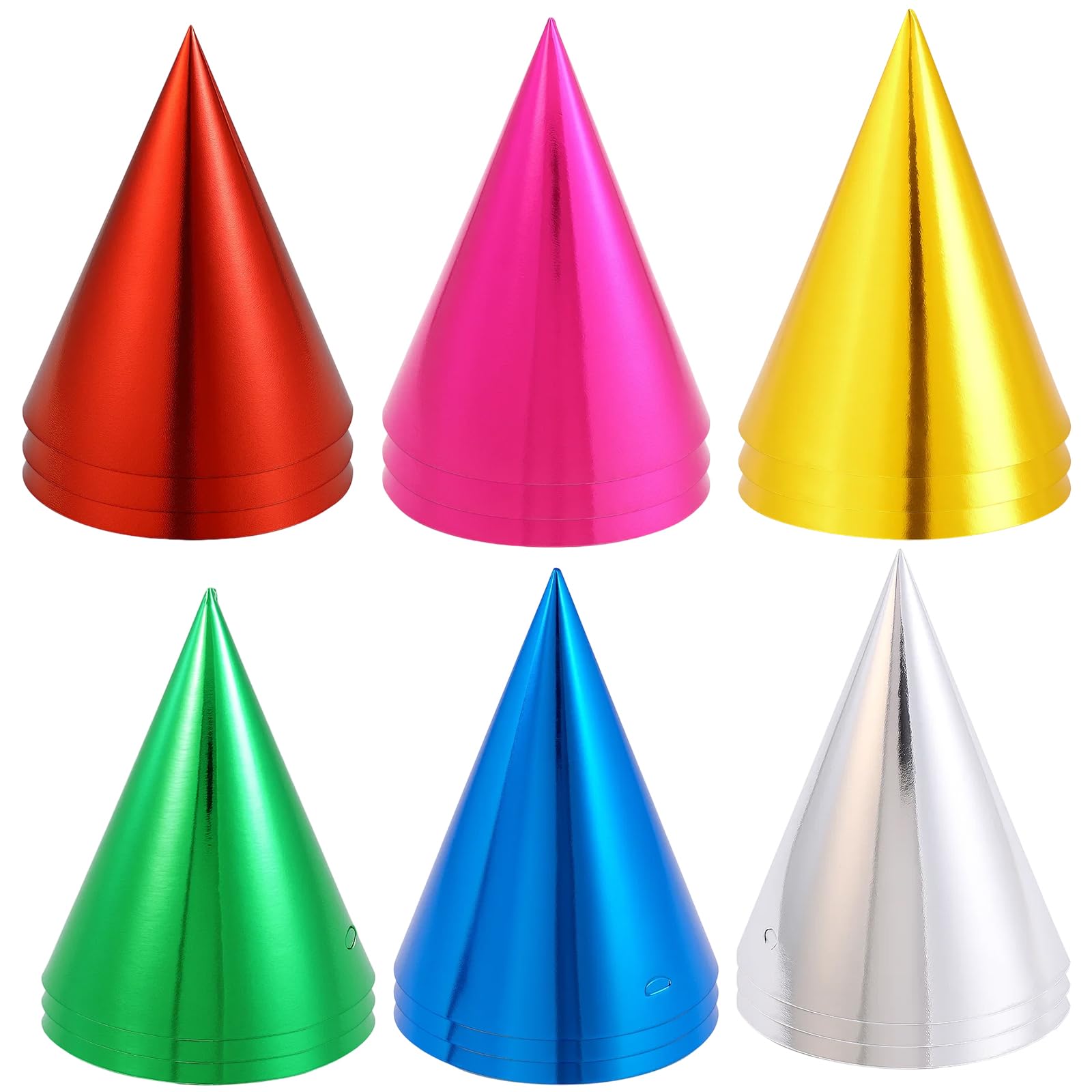 QhgPnt Partys Hats, 30 Pack Party Hats for Adults and Kids, 6 Colorful Pastel Party Hats, Birthday Party Supplies, 16.5 x 11.5 cm