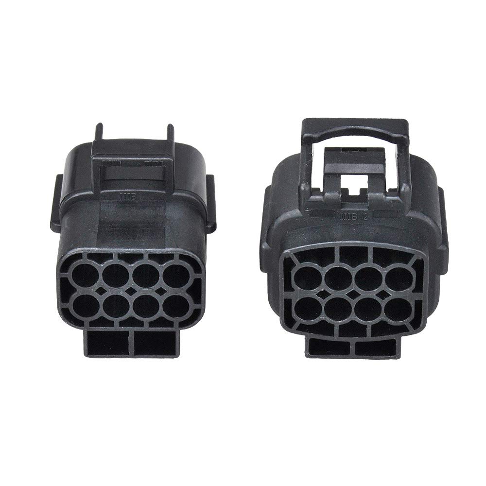 MUYI 5 sets Wire Cable Connector Plug Insert in 8-pins 1.8mm Series Waterproof Electrical kits Car HID with Terminal DJ70816Y-1.8-21/11 (8 Pins)