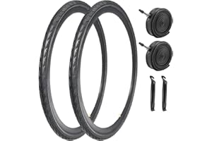 SIMEIQI 2 Pack 700x23C/25C/28C/35C/38C Bike Tires Plus Bike Inner Tubes Presta Valve 48mm or Schrader Valve 48mm Foldable Replacement Tires for Road Bicycle