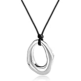 JAVARNV Gold Pendant Necklace Boho Western Accessories for Women Chunky Gold Necklace Statement Long Silver Pendant Necklaces for Women Trendy 2026