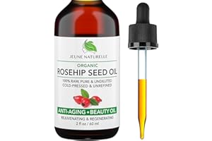 JEUNE NATURELLE Rosehip Oil - Pure, Virgin, Cold Pressed - From Whole Berries (Pulp & Seeds), Natural Deep Orange Hue for Intensive Skin Repair - Undiluted Organic Rosehip Seed Oil, 2 oz
