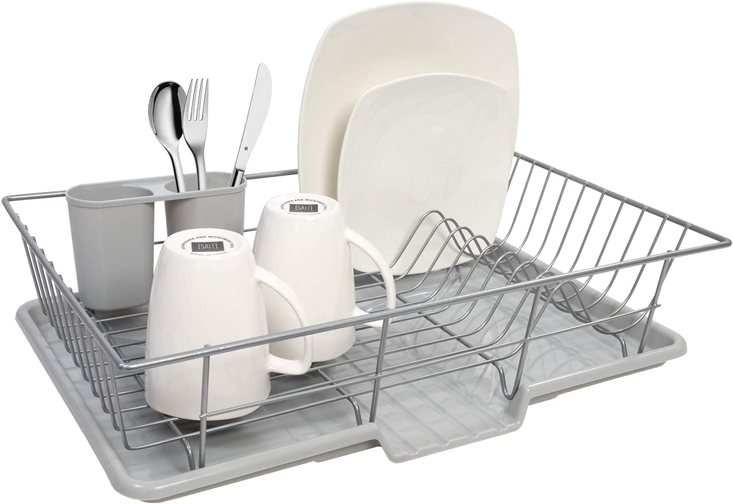 Home Cloud Alloy Steel Dish Drainer Rack Set with Drying Board and