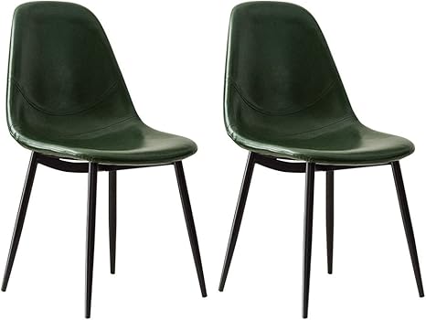 Amazon エア リゾーム ダイニングチェア おしゃれ Puレザー イス 食卓椅子 Howard Chair ハワードチェア 2脚セット販売 グリーン レザー ダイニングチェア オンライン通販