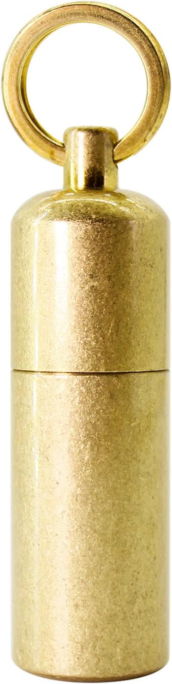 PPFISH Mini Brass Lighter - EDC Peanut Lighter Keychain - Waterproof Fire Starter Especially for Survival and Emergency Use