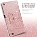 BENTOBEN Kindle Fire 7 Case (Compatible with 7th and 9th Generation Tablet, 2017 and 2019 Releases), Glitter Folio Stand with Stylus Holder Auto Wake/Sleep Protective Case for Amazon Fire 7, Rose Gold