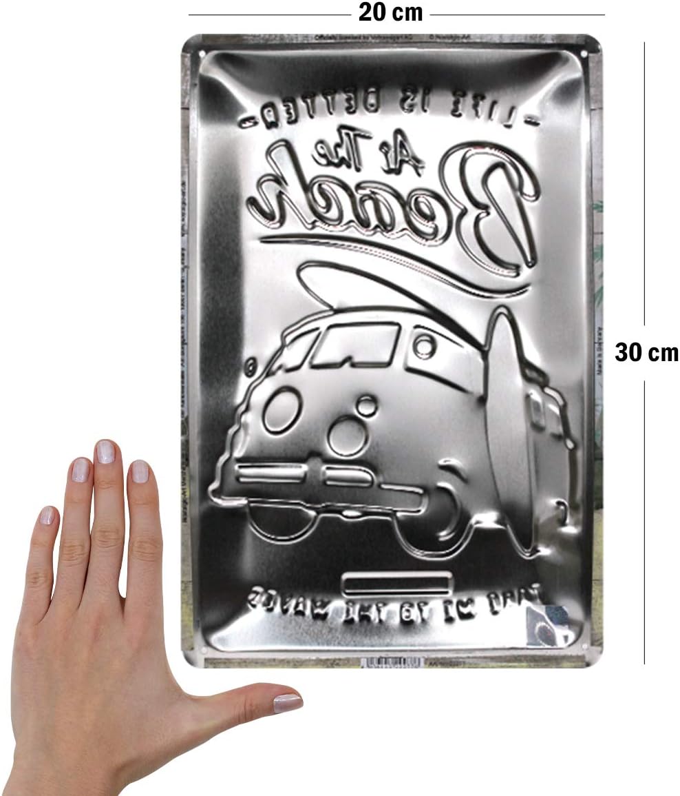 Nostalgic-Art Retro Tin Sign, Volkswagen Bulli T1, Beach, VW Bus gift idea, Metal Plaque - Image 3