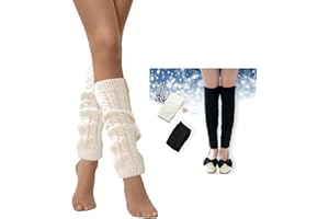 2 Pair Leg Warmers, Y2k Leg Warmers Women Kawaii Thigh High Socks Knee High Socks, Cable Knitted Long Socks