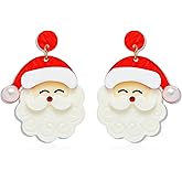 Christmas Earrings for Women Pink Santa Dangle Earrings Cute Pearl Santa Earring Christmas Accessories Outfits Holiday Jewelry Xmas Gift