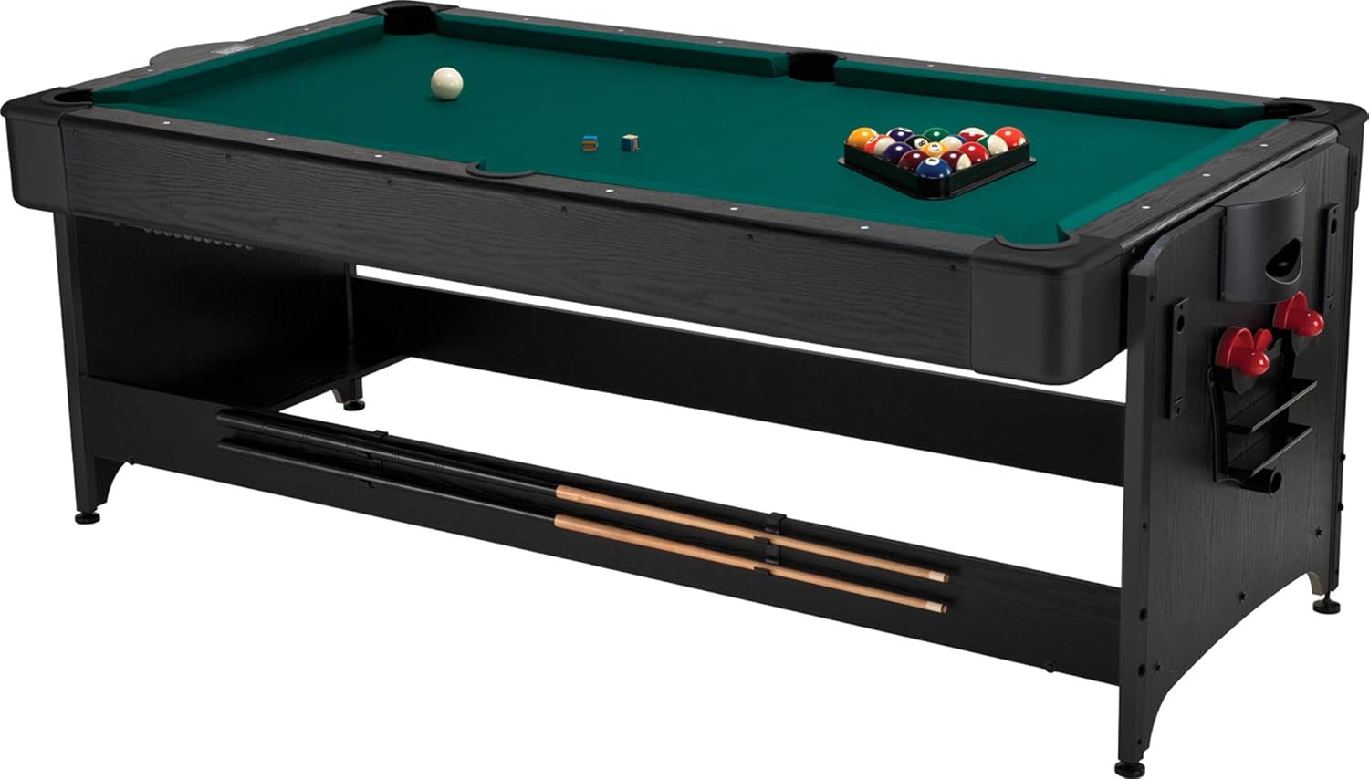 Fat Cat Original 3-in-1 Green 7' Pockey Multi-Game Table - Air Hockey, Billiards and Table Tennis - Green : Tabletop Billiards Games : Sports & Outdoors