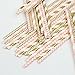 ZOOYOO Paper Straw 100pc For Parties,Birthdays,Weddings,Baby Showers And Celebrations (Pink/Gold)